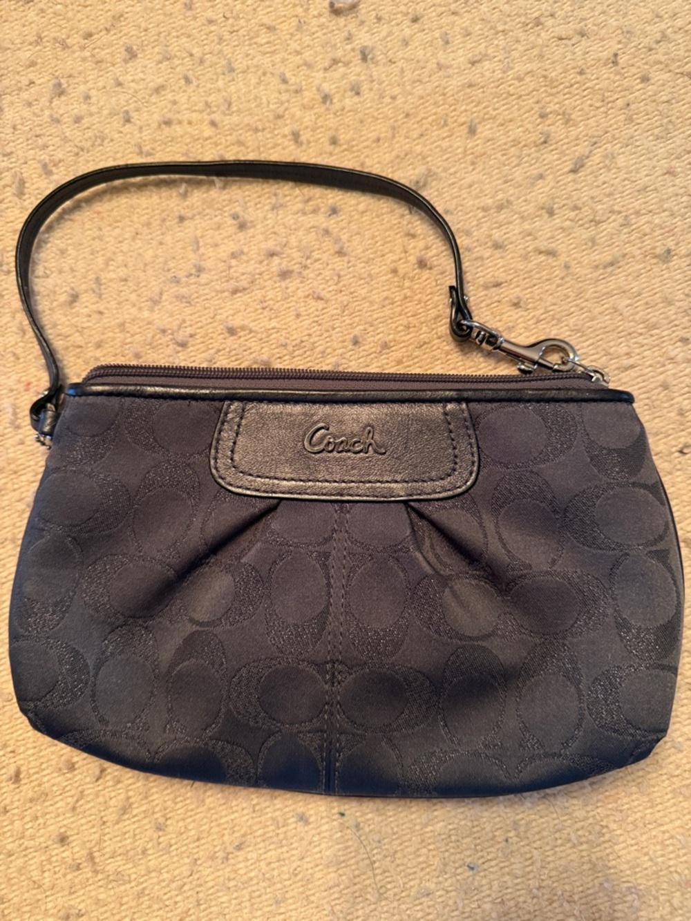 Coach Steel Blue Signature Wristlet Clutch